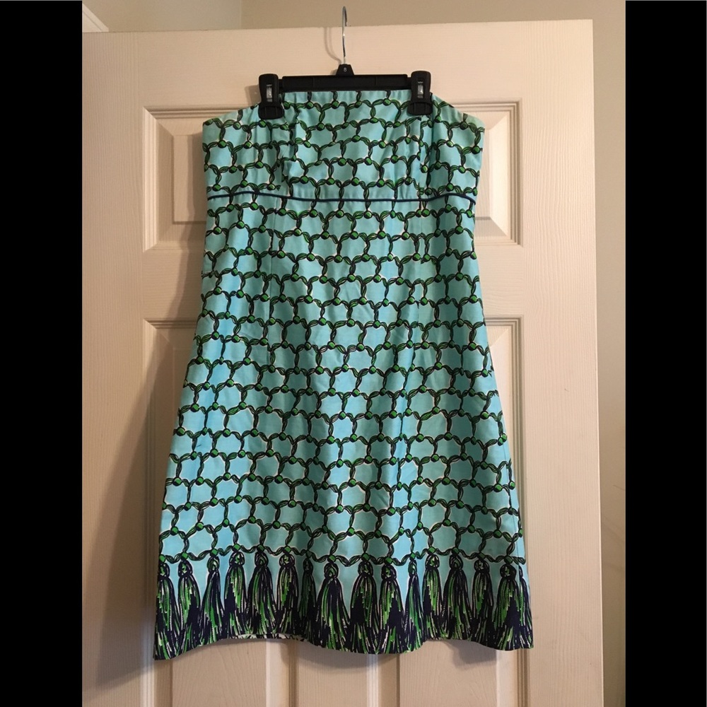 🦋Lily Pulitzer, Strapless Dress, size 8, VGUC